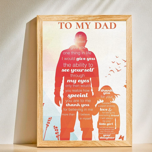 Inspirational Dad Quote Canvas - Father's Day Gift from Daughter | Familywalldecor