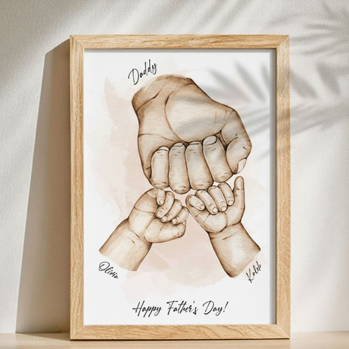 Fist Bump Dad & Grandpa Custom Canvas - Unique Father's Day Gift | Family Wall Decor