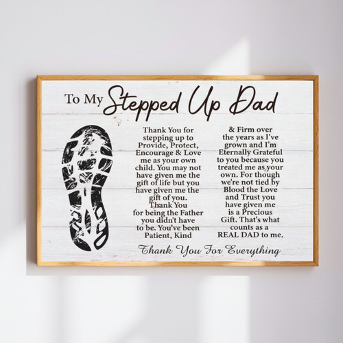 Heartfelt Step Dad Quote Canvas - Sentimental Gift for Home D�cor | Family Wall Decor
