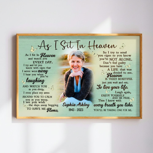 Heaven's Embrace - 'As I Sit In Heaven' Grandma Memorial Canvas | Family Wall Decor