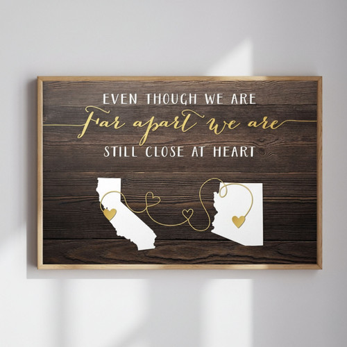 Personalized Long Distance Family Canvas With Custom State Maps - Thoughtful Gift Idea For Families Apart | Familywalldecor