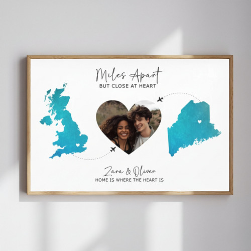 Sentimental Long Distance Family Gift Canvas With Personalized Photo For Friends Moving Away Or Across Country | Familywalldecor