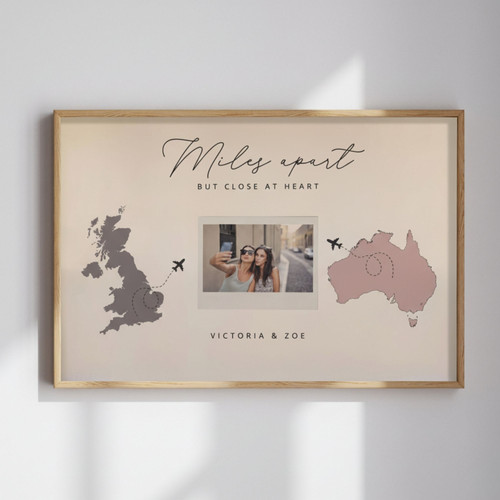 Personalized Long Distance Family Canvas For Friends - Custom Location Map Design For Moving Abroad Or Friendship Gifts | Familywalldecor