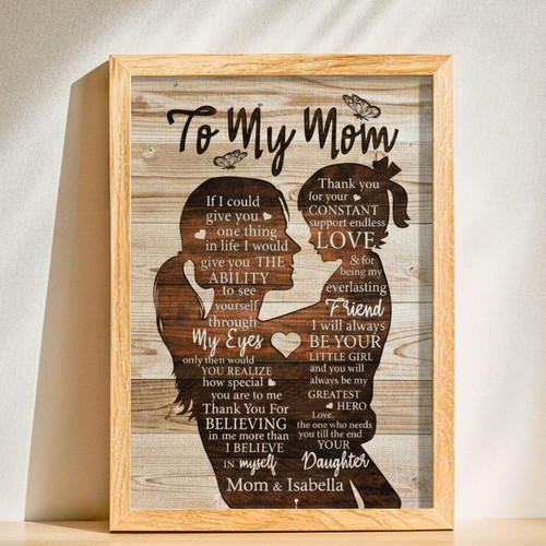 Personalized Canvas Gift - Heartfelt Mother-Daughter Birthday Art | Familywalldecor