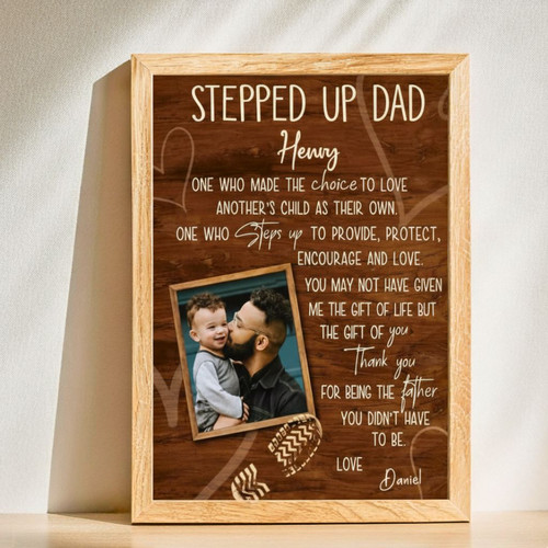 Personalized Canvas - Step Dad Gift from Kids for Father's Day | Family Wall Decor