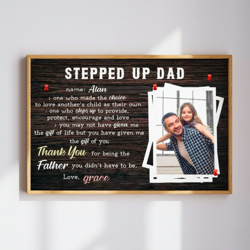 A Bonus Dad's Love - Custom Photo Canvas for Father's Day | Family Wall Decor