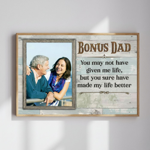 Custom Photo Keepsake Canvas - A Father's Day Gift for Bonus Dad | Family Wall Decor