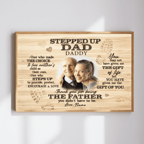 Bonus Dad Photo Canvas - A Stepdad's Custom Memory Art Gift | Family Wall Decor