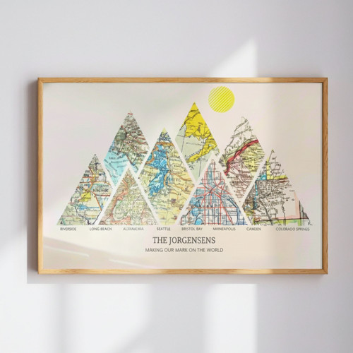 Mountain Milestones Canvas - Custom Wedding & Anniversary Art | Family Wall Decor CA