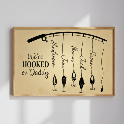 Personalized Father's Day Fishing Canvas - Custom Gift for Dad | Family Wall Decor