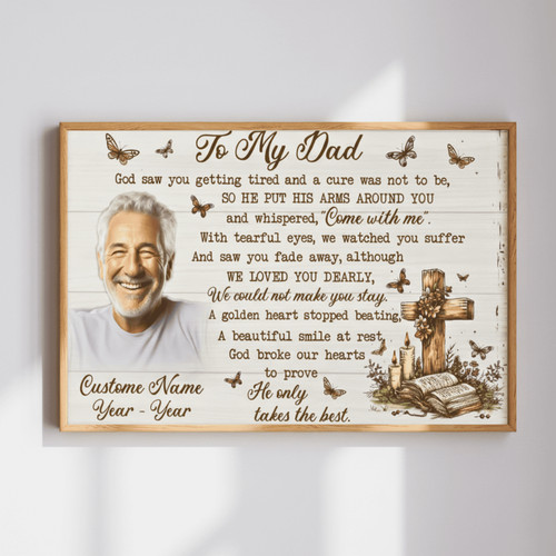 Remembrance Photo Canvas - Personalized Loss Keepsake for Dad | Family Wall Decor