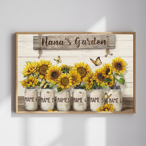 Grandma's Garden Canvas - Custom Christmas Gift From Grandkids | Familywalldecor