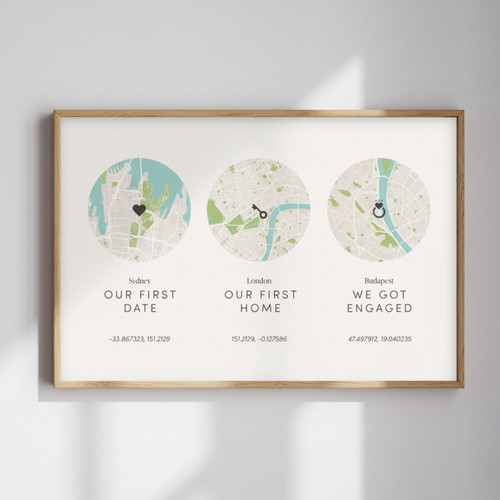 Our Journey Canvas - Personalized Map Art for Your Anniversary | Family Wall Decor