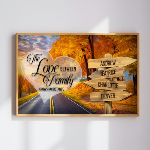 Personalized Mountain Quote Canvas - Family Names & Autumn Love | Family Wall Decor
