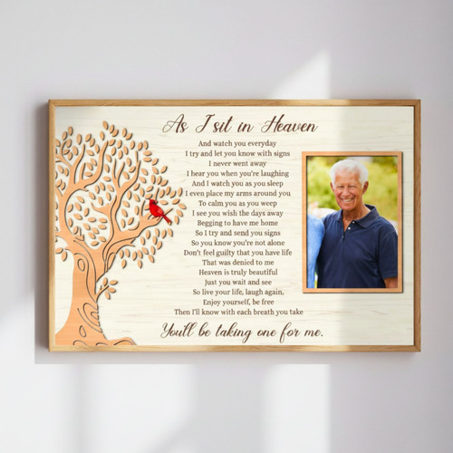 Remembrance Canvas for Loss of Dad & Grandpa - Hummingbird and Tree Memorial Gift | Family Wall Decor