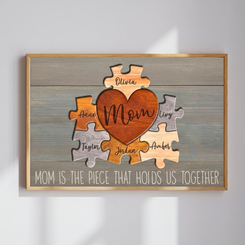 Unique Mother's Day Canvas - Personalized Puzzle Tribute for Mom | Family Wall Decor CA