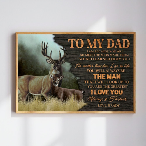 Custom Hunting Deer Art Canvas - Personalized Gift for Dad | Family Wall Decor