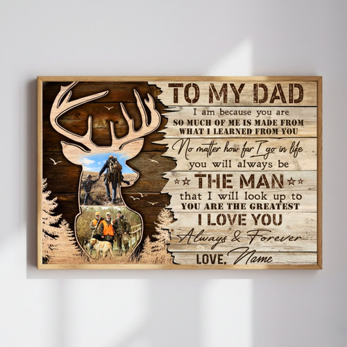 Thoughtful Dad Memorial Deer Canvas Wall Art For Hunter Dad Or Grandfather On Father's Day | Family Wall Decor
