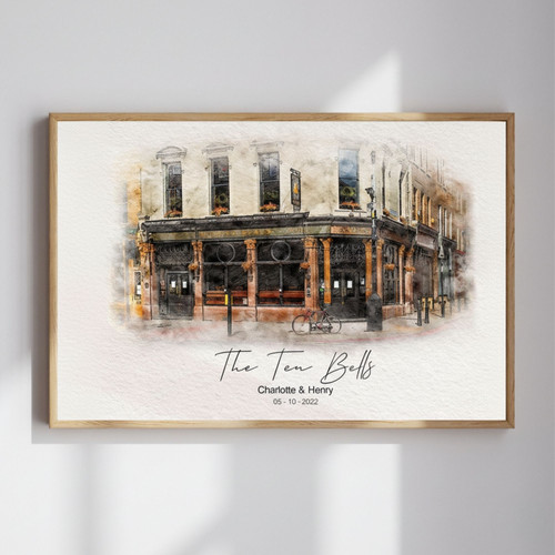 Our First Meeting Spot - Custom Watercolor Wedding Canvas Gift | Family Wall Decor