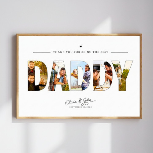 Custom Photo Collage Canvas - Dad's Special Birthday Keepsake | Familywalldecor