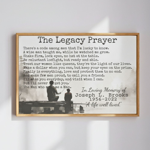 Dad's Lasting Prayer Canvas - Personalized Son's Grief Keepsake | Family Wall Decor