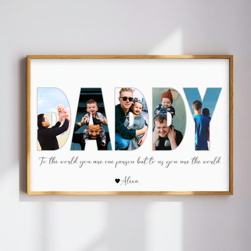Custom Photo Collage Canvas Gift for Dad�s Milestone Birthday | Familywalldecor