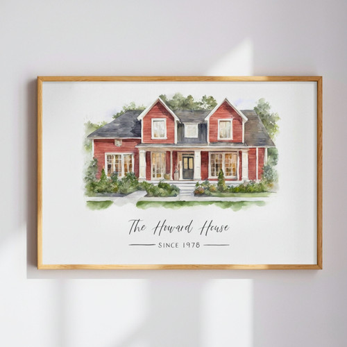 Custom Watercolor Home Canvas - Thoughtful New Homeowner Gift | Family Wall Decor