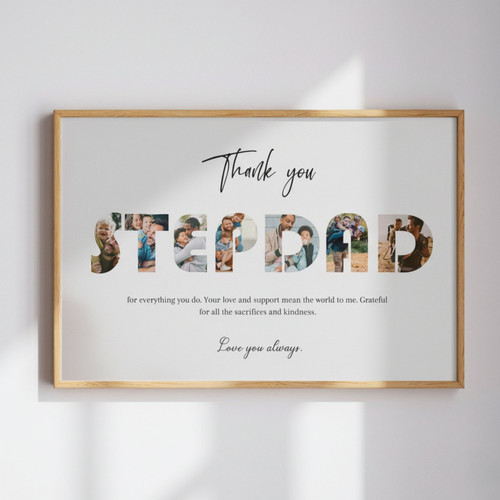 Father's Day Canvas - Custom Photo Keepsake from Kids for Stepdads | Family Wall Decor