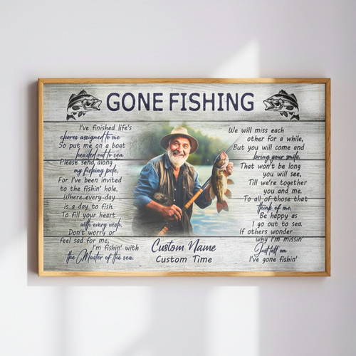 Fishing Bereavement Gift Canvas For Dad - Thoughtful Memorial Tribute For Father, Brother, Husband - Sympathy Wall Art | Familywalldecor