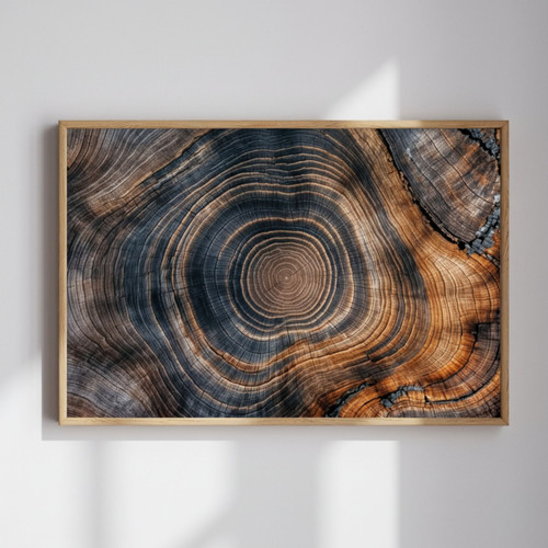 Colorful Tree Ring Canvas Wall Art - Minimalist Abstract Design For Living Room Or Office | Family Wall Decor