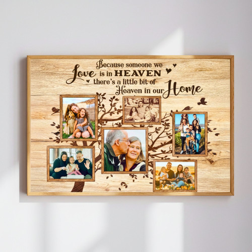 Custom Photo Memorial Canvas - Family Tree & Christmas Tribute | Familywalldecor
