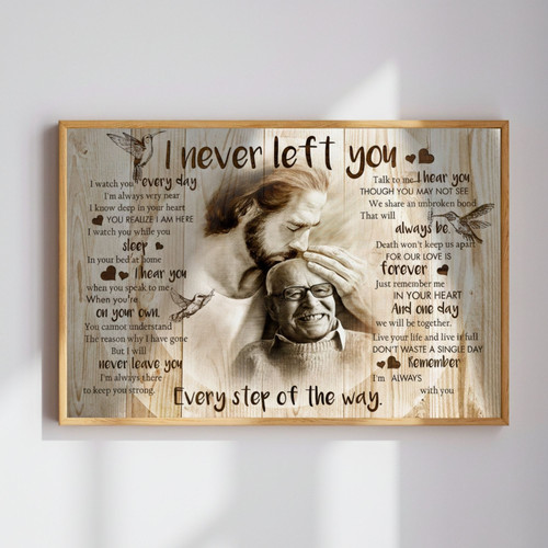 Dad's Memory - 'Never Left You' Personalized Sympathy Canvas Gift | Family Wall Decor