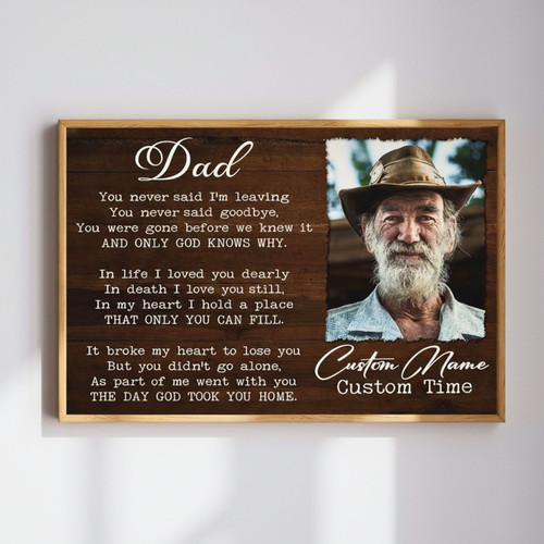Heartfelt Memorial Canvas For Dad - Personalized Bereavement Gift | Family Wall Decor