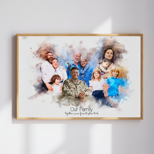 Memorial Family Portrait Canvas - In Loving Memory Gift for Parents | Family Wall Decor