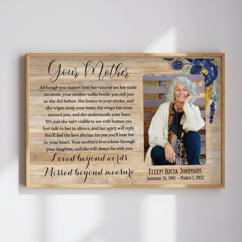 Heartfelt Mother In Heaven Canvas - Bereavement And Memorial Gift For Loss Of Mom | Family Wall Decor