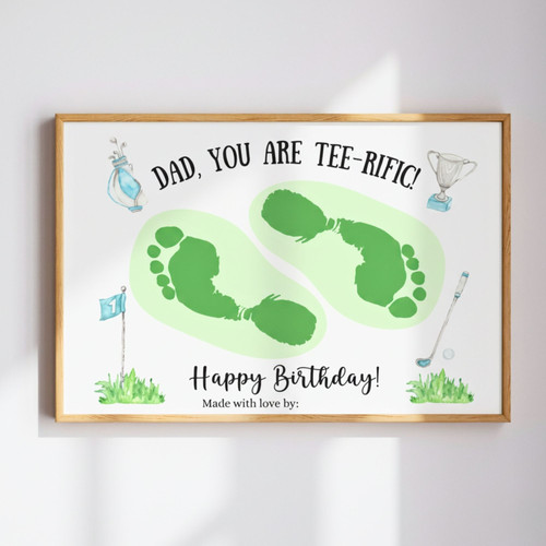 Touching Dad Golf Canvas Art Gift From Kids For Father's Birthday Keepsake | Familywalldecor