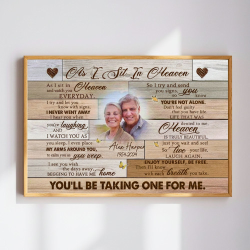 Thoughtful Memorial Canvas For Dad - Personalized Wall Art Tribute For Loss Of Father With Custom Photo Elements | Familywalldecor