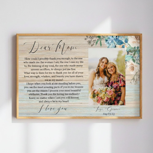 Personalized Mother Daughter Wedding Gift Canvas for Mom | Familywalldecor