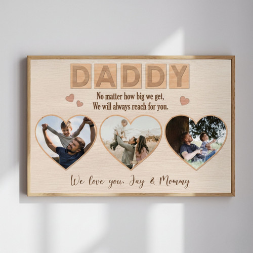 Bonus Dad Photo Collage Canvas - Cherished Father's Day Keepsake | Family Wall Decor