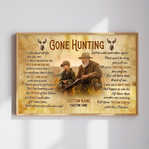Dad's Hunter Loss - Heartfelt Remembrance Sympathy Canvas Gift | Family Wall Decor
