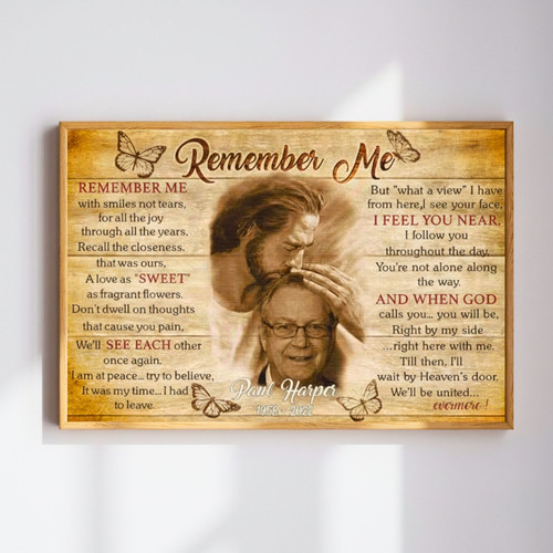 Jesus' Arms Dad Memorial Canvas - Personalized Bereavement Gift | Family Wall Decor