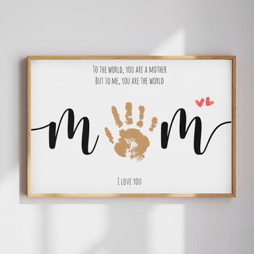 Mom's 1st Birthday/Mother's Day Keepsake - Handprint Love Canvas | Familywalldecor