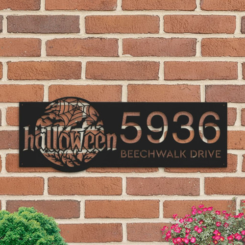 Personalized Halloween Address Metal Sign For Outdoor Yard DéCor | Familywalldecor