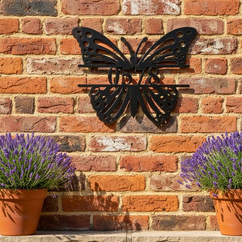 Personalized Butterfly Address Sign Outdoor Metal House Numbers | Familywalldecor