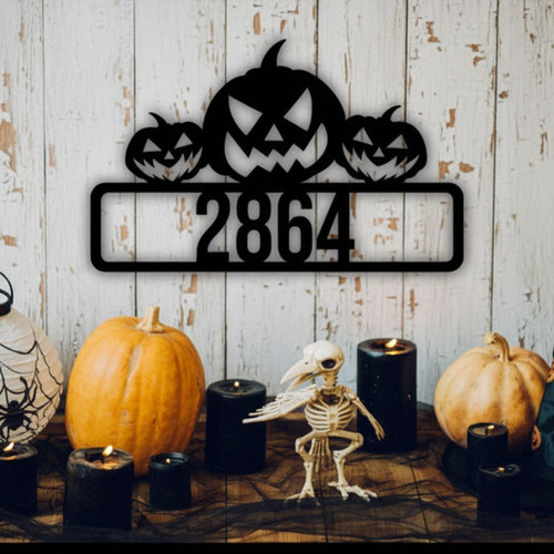 Personalized Halloween Address Plaque Metal Sign For Porch DéCor - Spooky Outdoor Halloween Theme | Familywalldecor