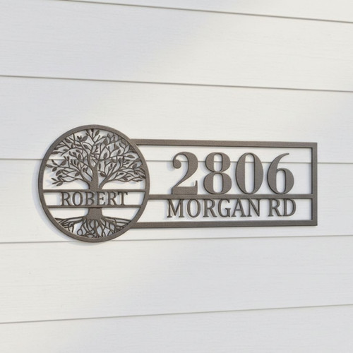 Personalized Tree of Life Metal Address Sign for Home | Family Wall Decor