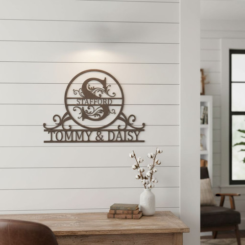 Personalized Family Name Metal Monogram Sign for Weddings | Family Wall Decor