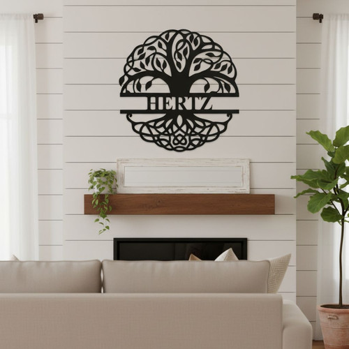 Customized Family Tree Monogram Metal Wall Art Sign Decor | Familywalldecor