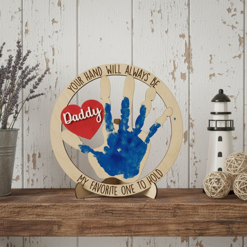 Thoughtful Personalized Handprint Wood Sign For Mom And Dad - Ideal Gift For Nursery And Grandparents On Father’s Day And Mother’s Day | Familywalldecor