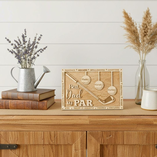 Personalized Dad Golf Wood Sign - Heartfelt Father's Day Gift - Outdoor DéCor For Golf Enthusiasts | Family Wall Decor